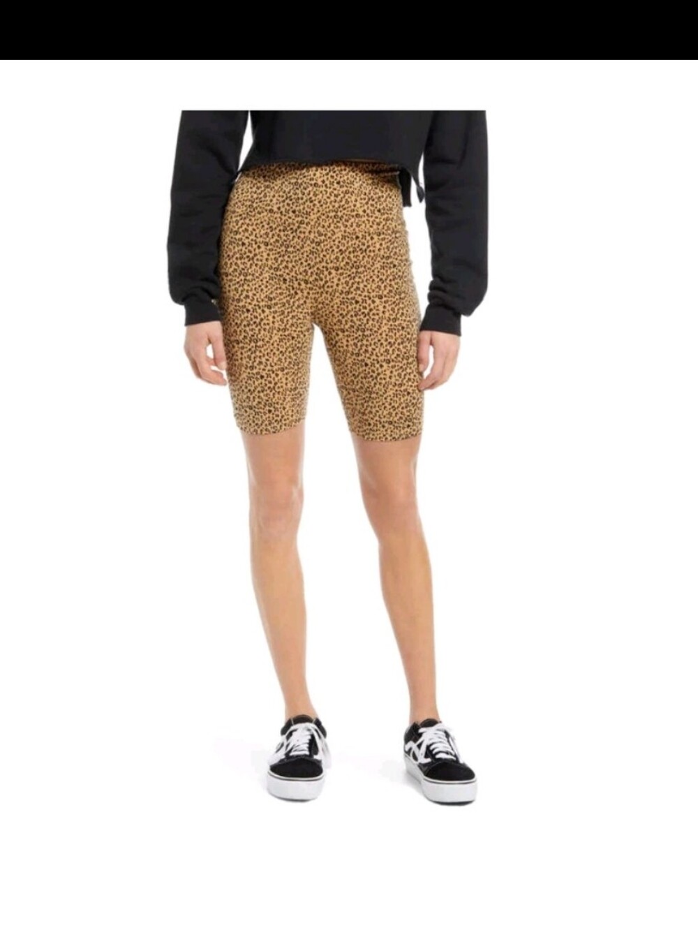 BP Nordstrom Womens Biker Shorts Brown Leopard Print Size Extra Small